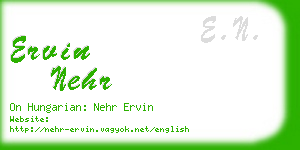 ervin nehr business card